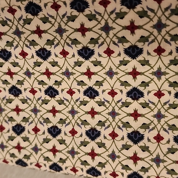 Fall Blues and Dark Red Fabric Material-E - Picture 6 of 6